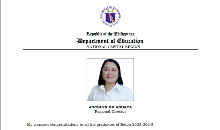 RD Andaya’s message to the first batch of K to 12 graduates 2024